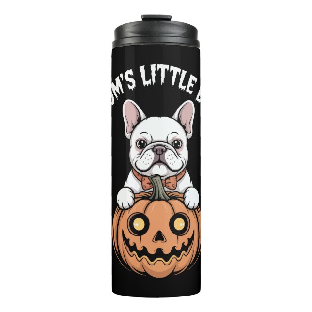 Mom's Little Boo French Bulldog Hallowen Thermal Tumbler (Front)