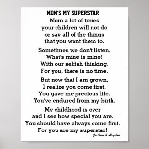 MOM'S MY SUPERSTAR POSTER