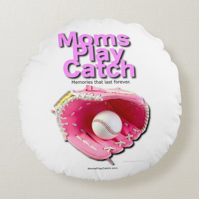 Moms Play Catch  Round Cushion (Front)