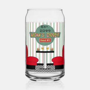 Mom's Retro Diner Drinkware Can Glass