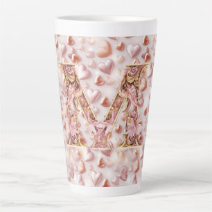 Moms Rose Gold Hearts Ceramic Large Latte Mug