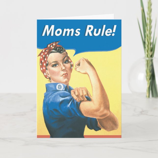Moms Rule Funny Mother's Day Greeting Card (Front)