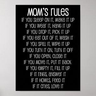 Mom's Rules Poster
