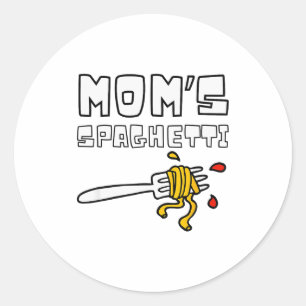 Mom's Spaghetti Funny Toddler Kids Classic Round Sticker