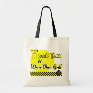 Moms Taxi and Drive Thru Grill Saying Tote Bag