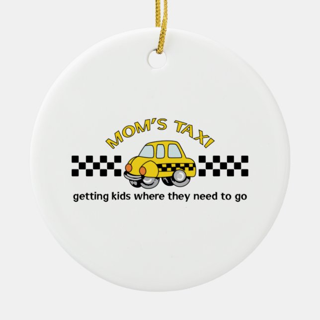 MOMS TAXI CERAMIC TREE DECORATION (Front)