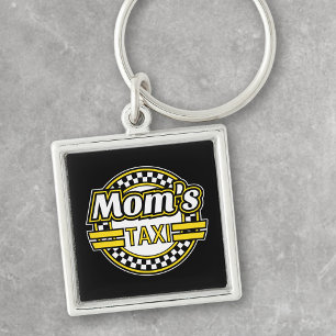 Mom's Taxi Sign Key Ring