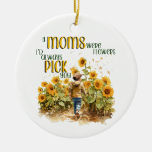 moms were flowers ceramic tree decoration