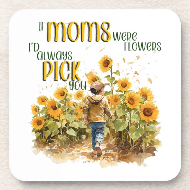 moms were flowers coaster (Front)