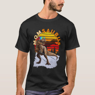 MOMSAURUS Jurassic Rex Mum Skiing Vintage World Di T-Shirt