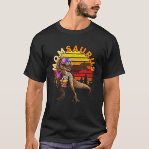 MOMSAURUS T Rex Mom Beach Retro Vintage Funny Dino T-Shirt