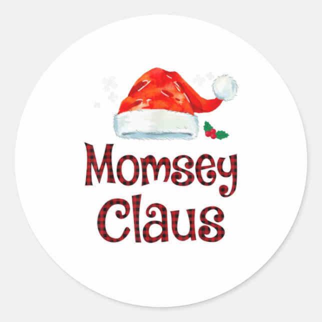 Momsey Claus Tee Christmas Pajama Classic Round Sticker (Front)