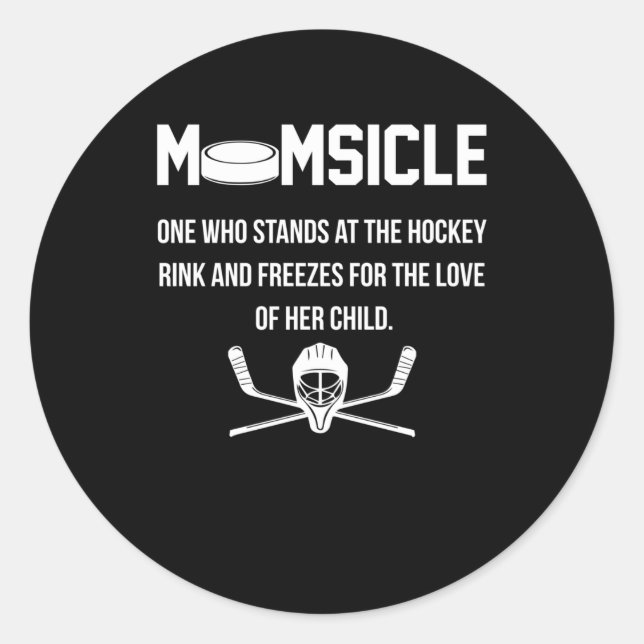 Momsicle Hockey MOM Classic Round Sticker (Front)