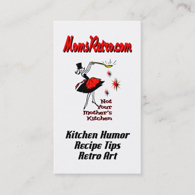 MomsRetro Recipe Equivalents Custom Business Card (Front)