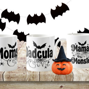 Momster, Dadcula, and Mama's Monster Matching Coffee Mug