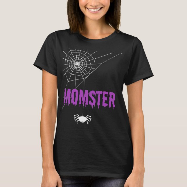 Momster Dripping Blood Font and Spider T-Shirt (Front)