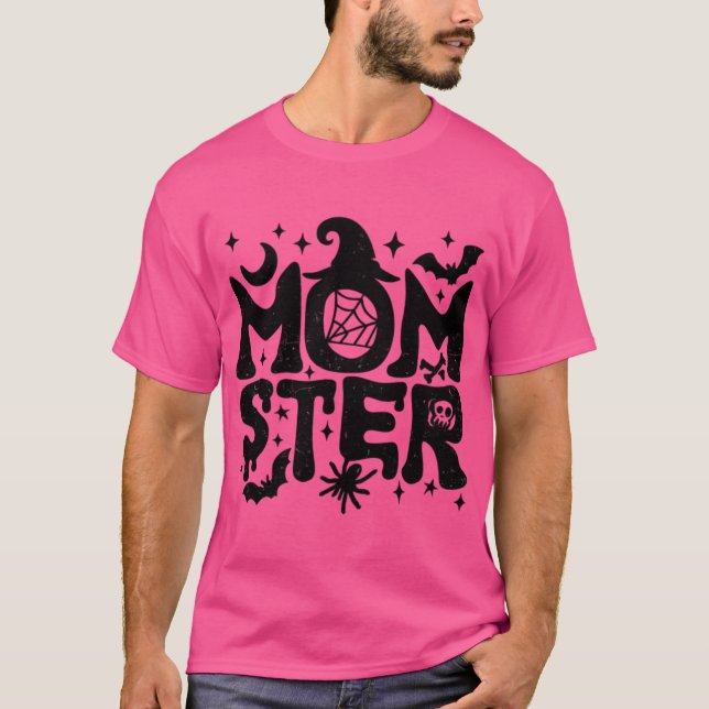 Momster Funny Halloween Mom Design boy family frie T-Shirt (Front)