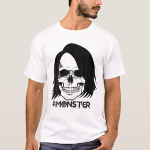 Momster Halloween Costume Skull Mom Messy Hair T-Shirt