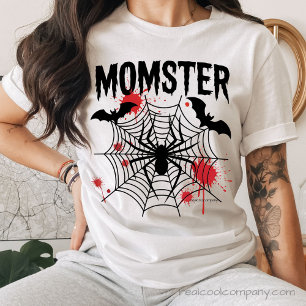 Momster Halloween T-Shirt – Spider Web & Spider  Tri-Blend Shirt