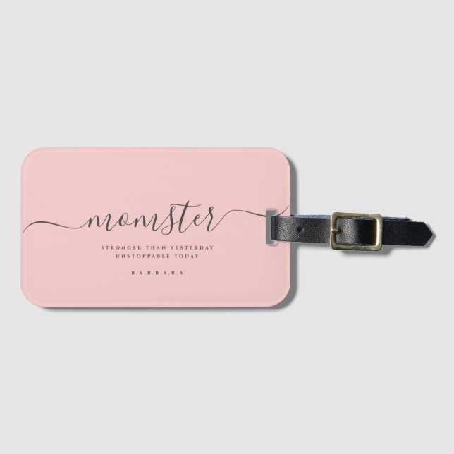 MOMSTER MOM LIFE STRONGER THAN YESTERDAY LUGGAGE TAG (Front Horizontal)