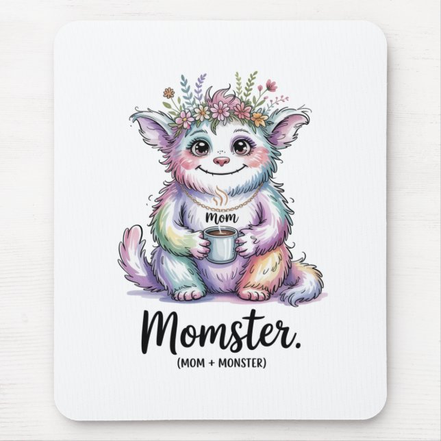 Momster. (Mom + Monster) Mouse Mat (Front)