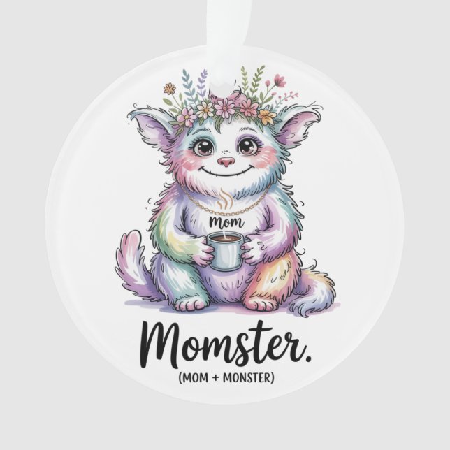 Momster. (Mom + Monster) Ornament (Front)