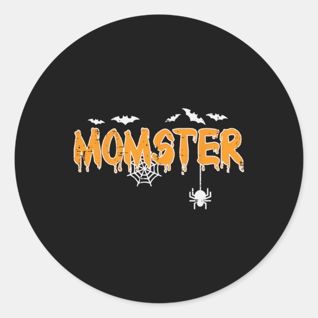 Momster Mum Mummy Matching Family Halloween Costum Classic Round Sticker (Front)