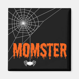 Momster Orange Dripping Font Spider Web Magnet