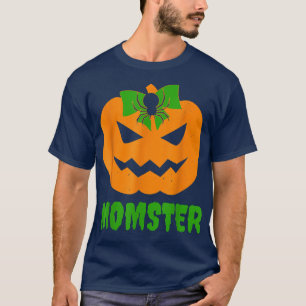 Momster Pumpkin bow Mum Halloween costume spooky s T-Shirt