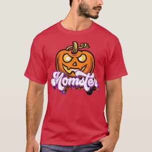 Momster Pumpkin Funny Halloween Party Tie Dye Retr T-Shirt