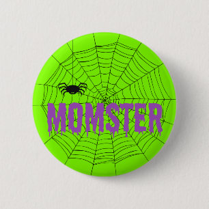 Momster Purple Dripping Font Spider Web Button