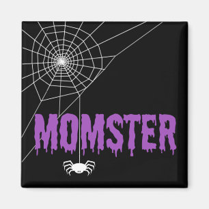 Momster Purple Dripping Font Spider Web Magnet