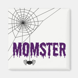 Momster Purple Dripping Font Spider Web Magnet