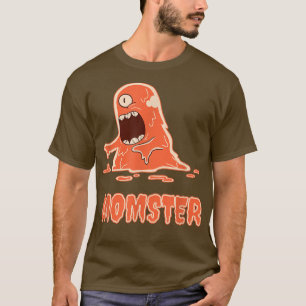 Momster Scary Orange Slime Monster Halloween Mom M T-Shirt