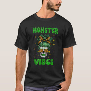 Momster Vibes Scary Mum Skull Family Halloween Cos T-Shirt