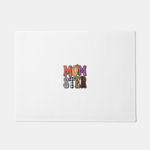 Momster Vintage Mum Leopard Plaid Typography Desig Doormat