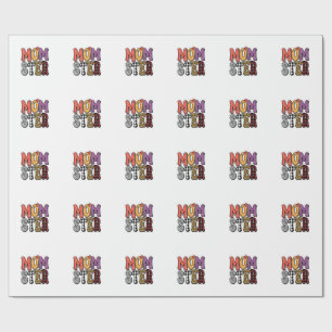Momster Vintage Mum Leopard Plaid Typography Desig Wrapping Paper