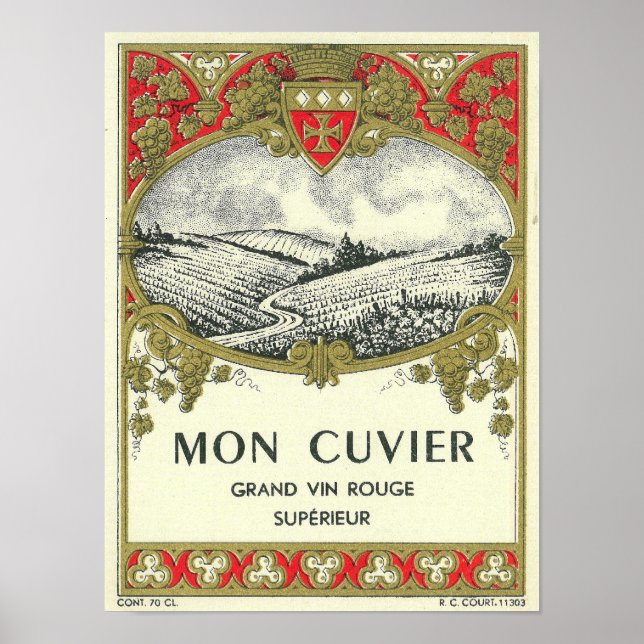 Mon Cuvier Wine LabelEurope Poster (Front)
