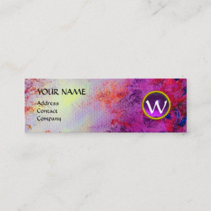 MON MONOGRAM bright fuchsia purple pink violet Mini Business Card