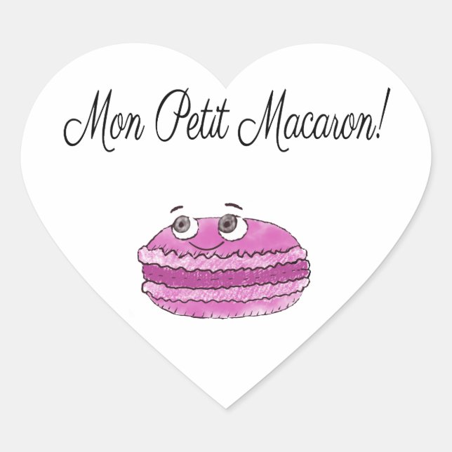 Mon Petit Macaron Heart Sticker (Front)