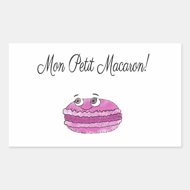 Mon Petit Macaron Rectangular Sticker (Front)
