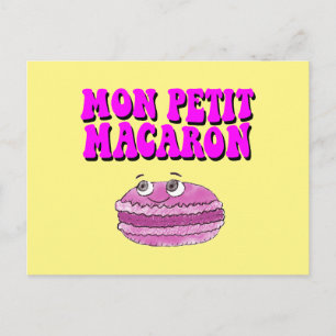 Mon Petit Macaron Retro Groovy Text Postcard