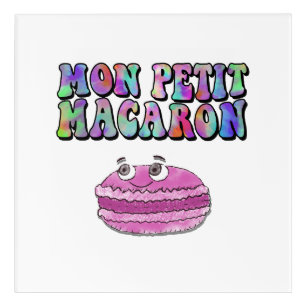 Mon Petit Macaron Retro Tie Dye Groovy Text Acrylic Print