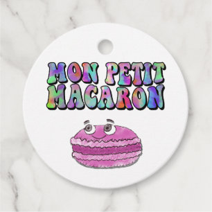 Mon Petit Macaron Retro Tie Dye Groovy Text Favour Tags