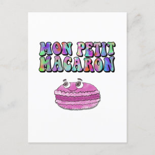 Mon Petit Macaron Retro Tie Dye Groovy Text Postcard