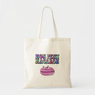 Mon Petit Macaron Retro Tie Dye Groovy Text Tote Bag
