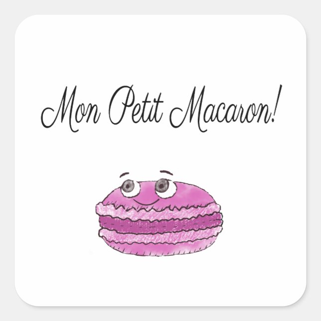 Mon Petit Macaron Square Sticker (Front)
