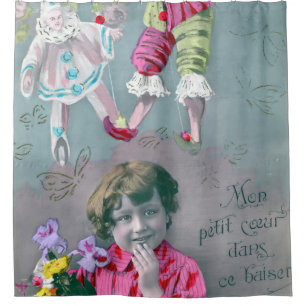 Mon petite coeur dans ce baiser shower curtain