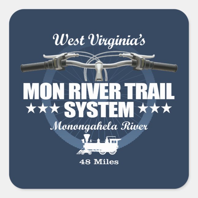 Mon River Trail (H2) Square Sticker (Front)