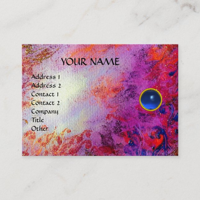 MON SAPPHIRE AGATA, bright violet blue pearl Business Card (Front)